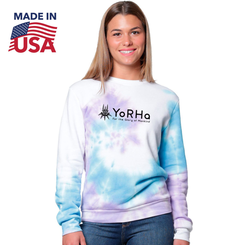 USA Made Unisex Swirl Tie Dye Crew Sweatshirt w/ Custom Logo