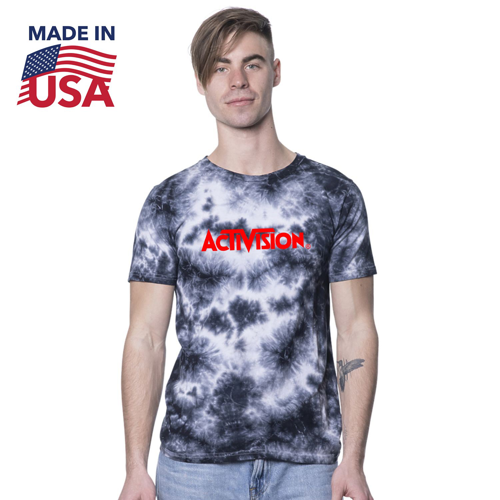 USA Made Unisex Cloud Tie Dye Tee w/ Custom Logo