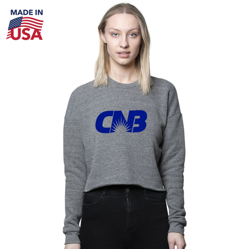 USA-Made USA Made Women’s Eco Triblend Fleece Crop w/ Custom Logo