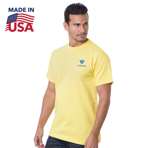 Custom Printed USA-Made 100% Pre-Shrunk Heavyweight Crew Tee Shirt
