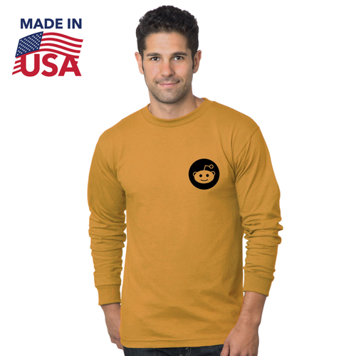 USA-Made Heavyweight Unisex Long Sleeve Crew Tee w/ Custom Logo