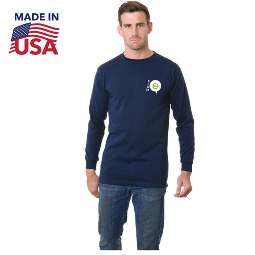 USA-Made Big & Tall Heavyweight Crew Long Sleeve Tee w/ Custom Logo