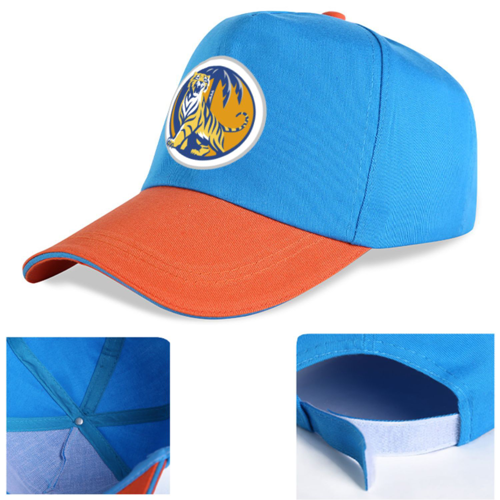 Custom Structured Two-tone 5 Panel Sandwich bill Cap w/ Hook & Loop