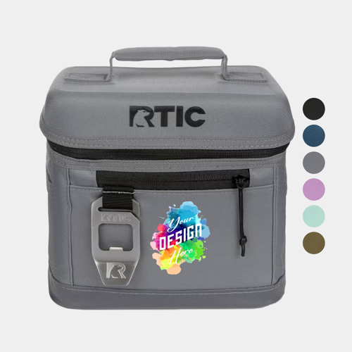 6-Can RTIC® Soft Pack Insulated Cooler Bag (8.5" x 7.5") w/ Bottle Opener & Custom Logo