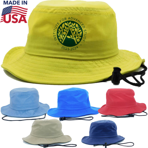 Custom Printed True American Made Taslan Bucket Hat W/ Adjustable Drawstring