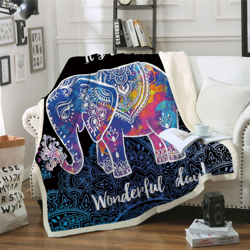 50"x 60" Hooded Crystal Velvet Sherpa Custom Sublimation Cloak Blanket