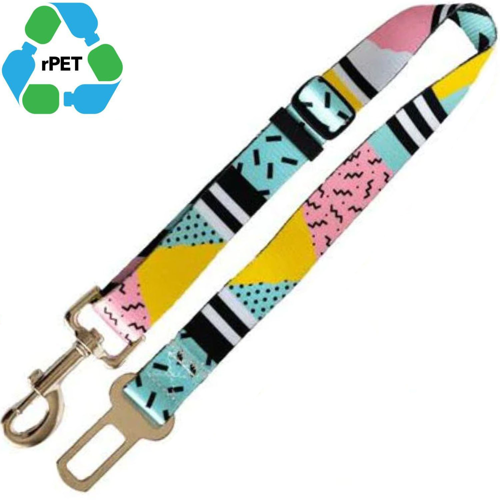 1"W x 24"L rPET Eco-friendly Adjustable Seatbelt Dog Leash w/ Custom Sublimation
