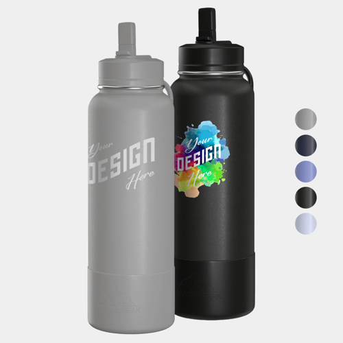 40 oz Hydrapeak® Stainless Steel Insulated Sport Straw Water Bottle w/ Custom Logo
