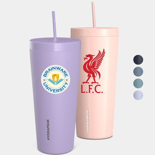 25 oz Hydrapeak® Custom Stainless Steel Insulated Tumbler w/ Lid and Straw