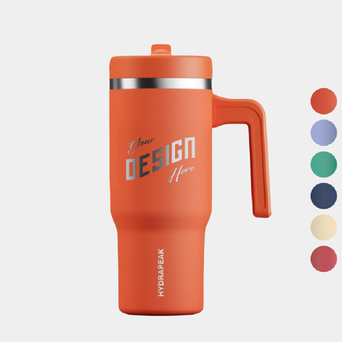 18 oz Hydrapeak® Stainless Steel Insulated Tumbler with Handle and Straw Lid w/ Custom Logo