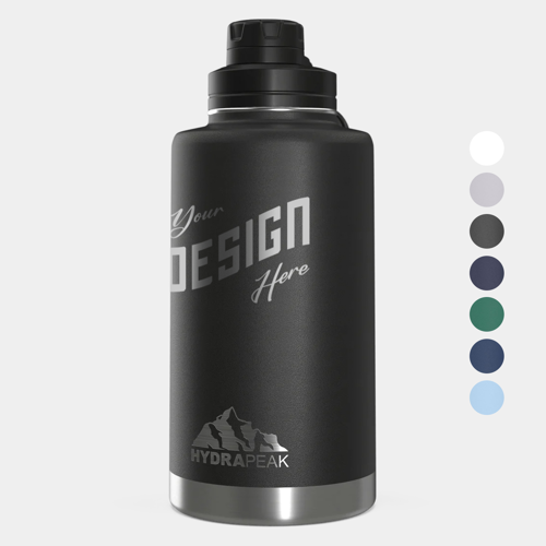 50 oz Hydrapeak® Stainless Steel Insulated Water Bottle w/ Chug Lid & Custom Logo