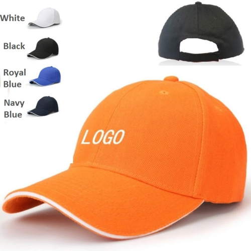6 panel cap Sandwich cotton Baseball Caps w/ Custom Logo