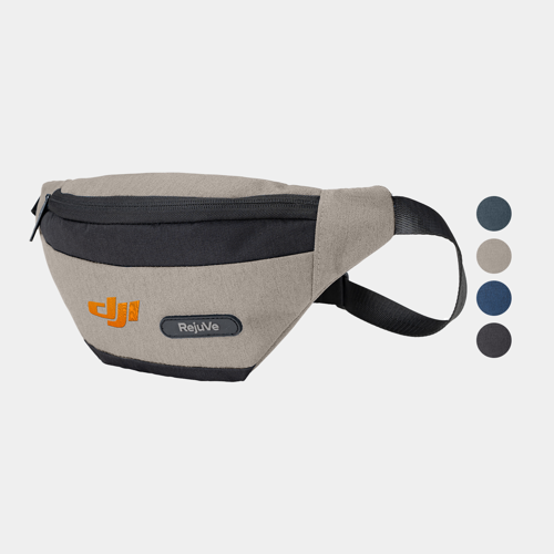 RejuVe® MILANO Recycled Heather Modern Sleek Two-Tone Waist Fanny Pack w/ Custom Logo