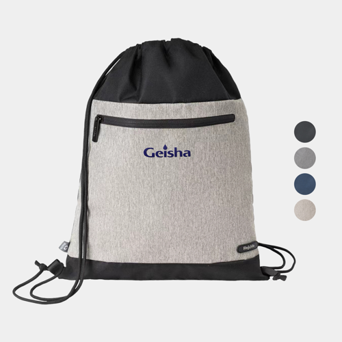 RejuVe® MILANO Recycled Heather Modern Sleek Drawstring Bag w/ Custom Logo