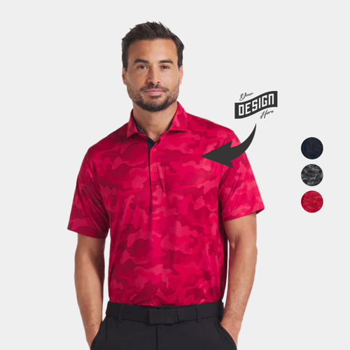 PUMA® Volition Camo UPF 40+ Men's Game Golf Polo Shirt w/ Custom Logo