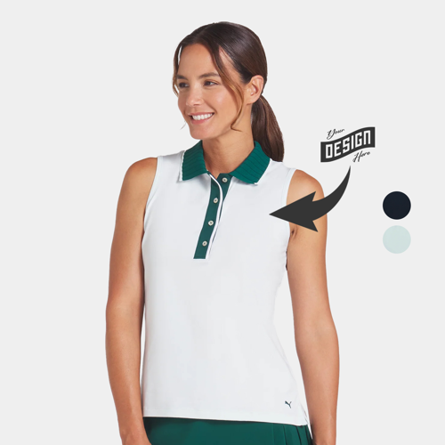 PUMA® CLOUDSPUN Bridges Women's Sleeveless Golf Polo Shirt w/ Custom Logo