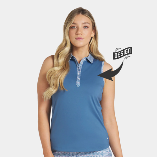PUMA® Fair Isle Women's Sleeveless Golf Polo Shirt w/ Custom Logo