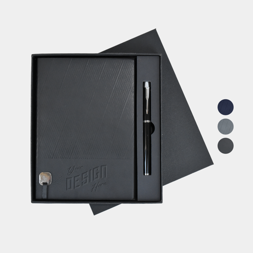 TiTUS® Gift Set Xecutive Corduroy PU Lather A5 Notebook w/ Metal Bookmark & Pen