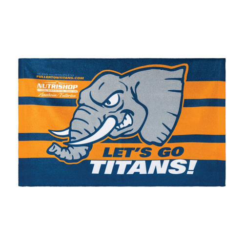 11"W X 18"H Sublimated Plush Microfiber Velour Rally Towel w/ Cotton Terry Loops