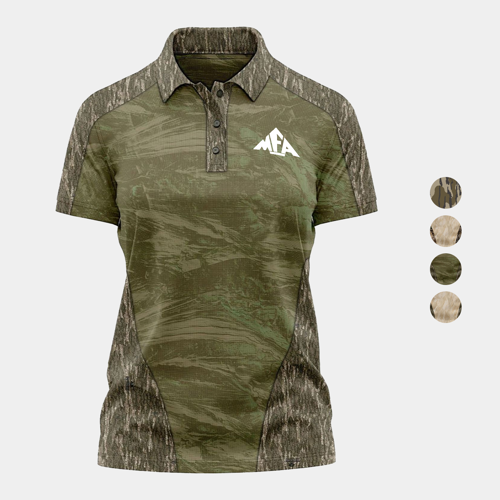 Mossy Oak® Women's 4.4 oz. Polyester Interlock Raglan Polo Shirt w/ Custom Logo