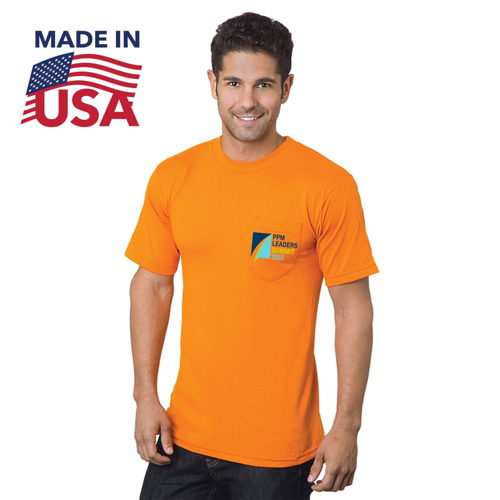 USA Made Custom Printed Poly-Cotton Non-ANSI Safety T-Shirt with Pocket