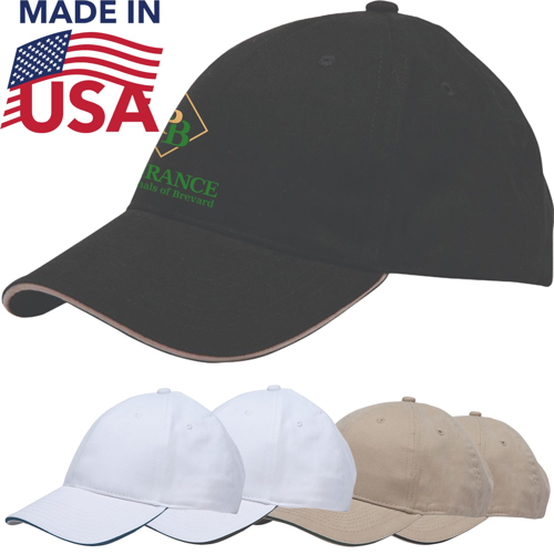 Made in USA 100% Cotton Unstructured Washed Cap with Pancake Visor