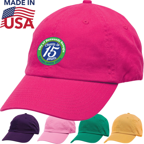 True American Made 100% Cotton Unstructured Washed Twill Cap w/ Custom Logo