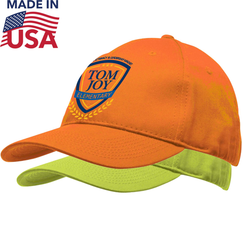 USA Made Custom Printed Safety Structured Twill Cap