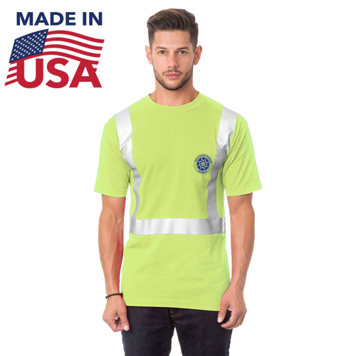 USA Made Custom Printed Poly-Cotton Safety T-Shirt with Pocket