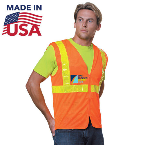 USA Made Custom Printed Class 2 Mesh Safety Reflective Safety Vest