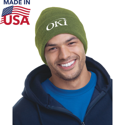 USA Made 12" Acrylic Knit Beanie w/ Custom Logo