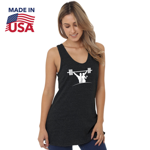 Made In USA Custom Printed Women's Triblend Racerback Tank