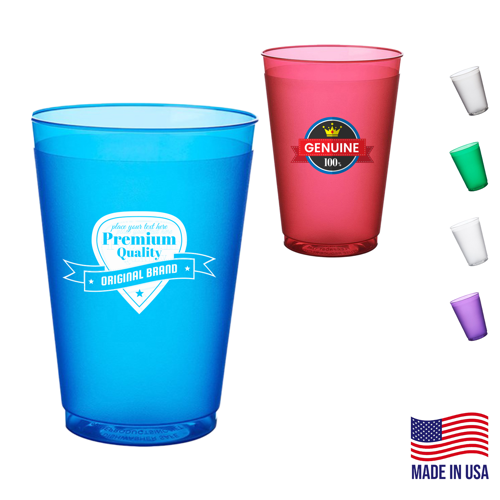 12 oz. USA Made Flex Frosted Stadium Cup w/ Custom Logo