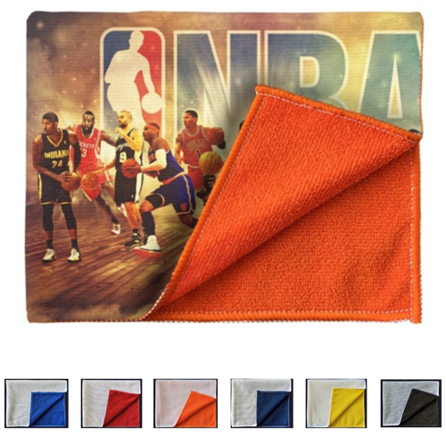 15" x 18" Custom Sublimated Color Back Microfiber Rally Towel
