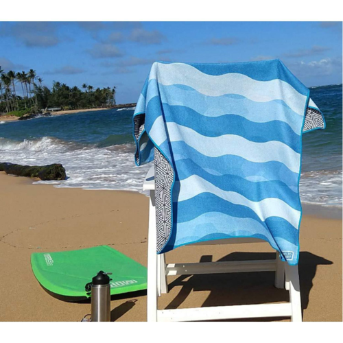 30"x 60" Custom Sublimated Sand Proof Waffle Microfiber Beach Towel
