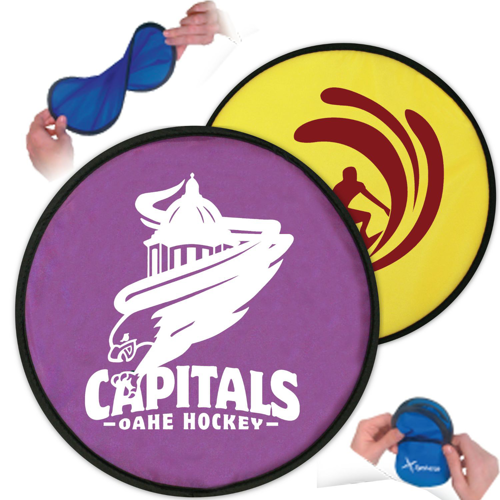 Custom Printed Flexible 10" Diameter Nylon Flying Disc w/ Matching Pouch
