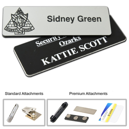 1" X 3" Engraved Plastic Name Badge