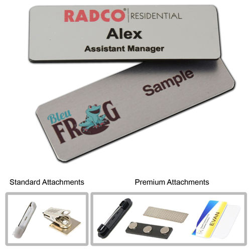 Custom Printed 1.25" X 3" Metal Name Badge