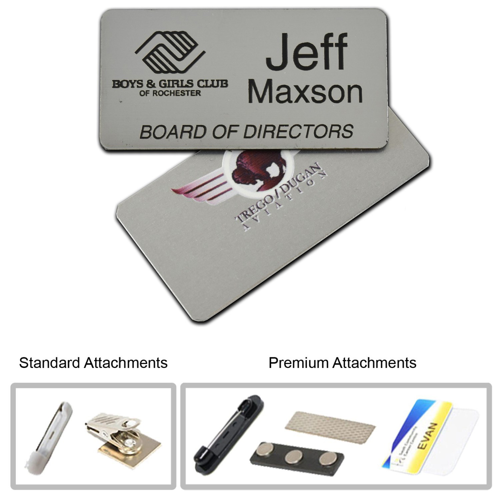 1.5" x 3" Custom Printed Metal Name Badges