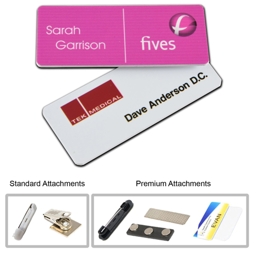1.25" X 3" Digital Printed Plastic Name Badge