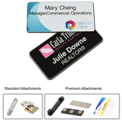 1.5" X 3" Digital Printed Plastic Name Badge