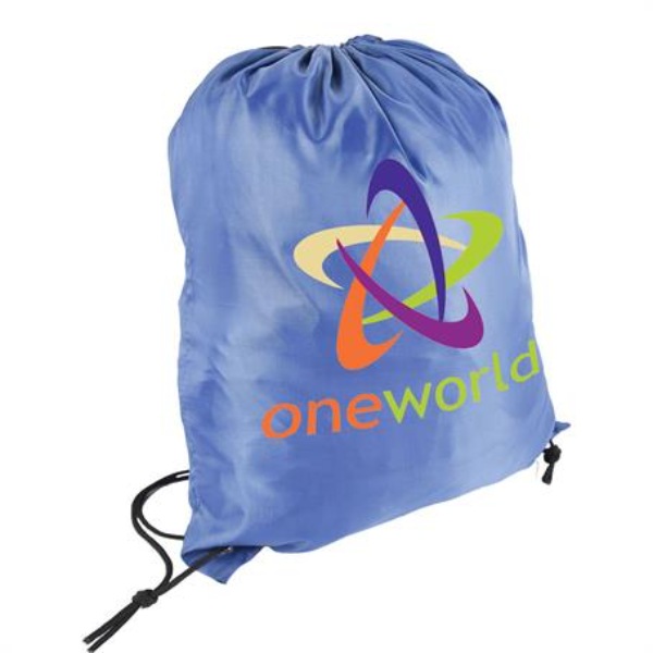 15"W x18"H Premium 210D Polyester Drawstring Backpack, Cinch Sports Bag