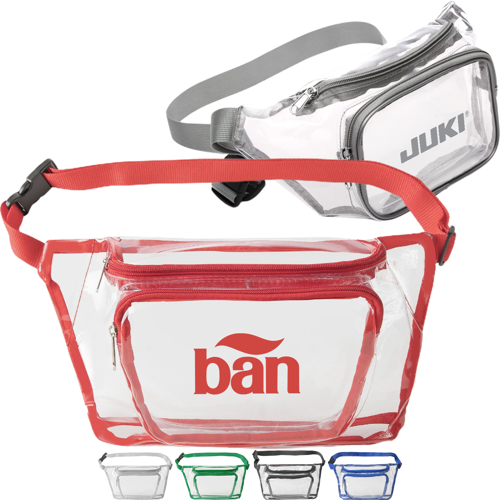 Clear PVC Fanny Pack w/ Two Zipper Pockets