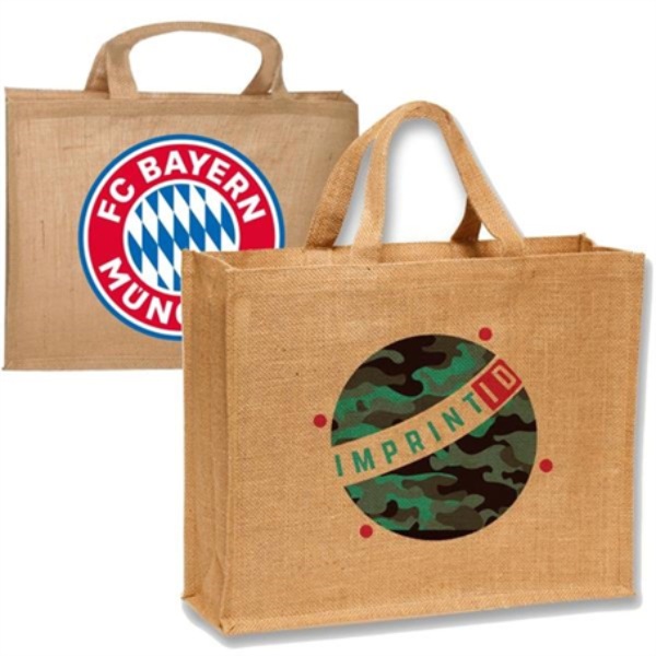 16.5"W x 14"H x 6"D Large Jute Tote Bag