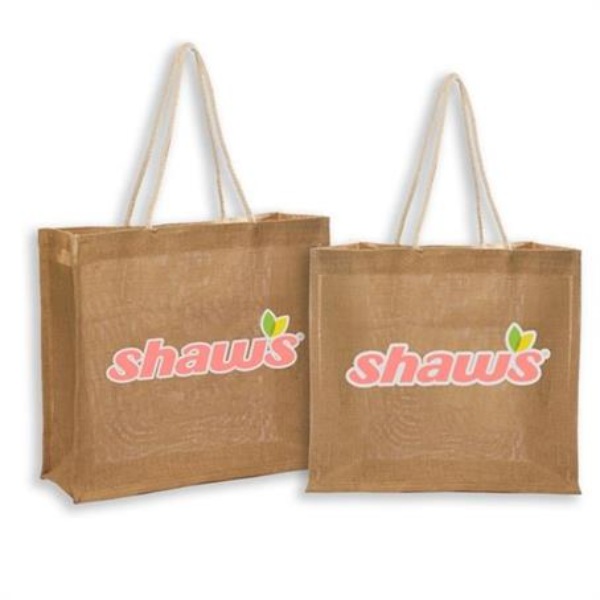 16"W x 14"H x 6"G Jute Bags with Rope Handle