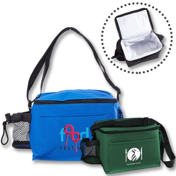 Insulated Polyester Lunch Bags with Top Zipper Closure