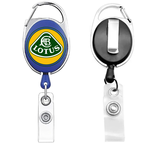 Carabiner Oval Retractable Badge Reel w/ Belt Clip