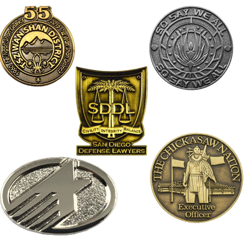 1.5" Die Struck Custom shaped Lapel Pins