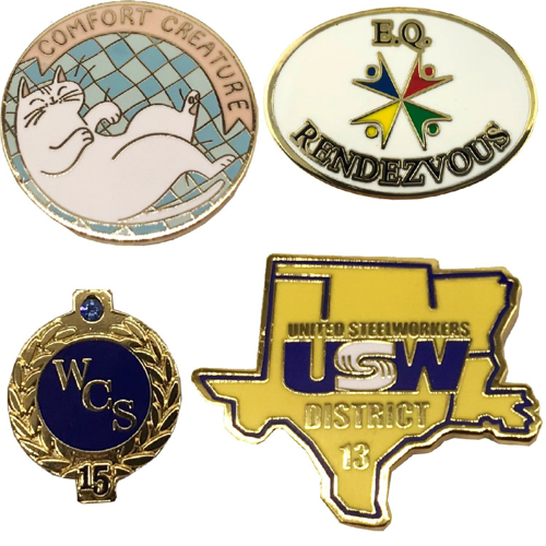 1" Hard Enamel Lapel Pin W/ Custom Print