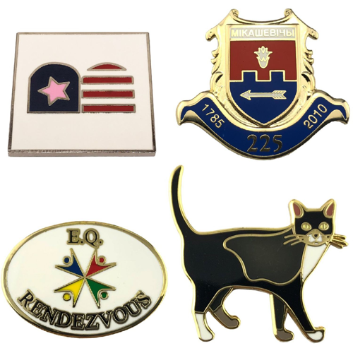 1.5" Hard Enamel Lapel Pin W/ Custom Ptint